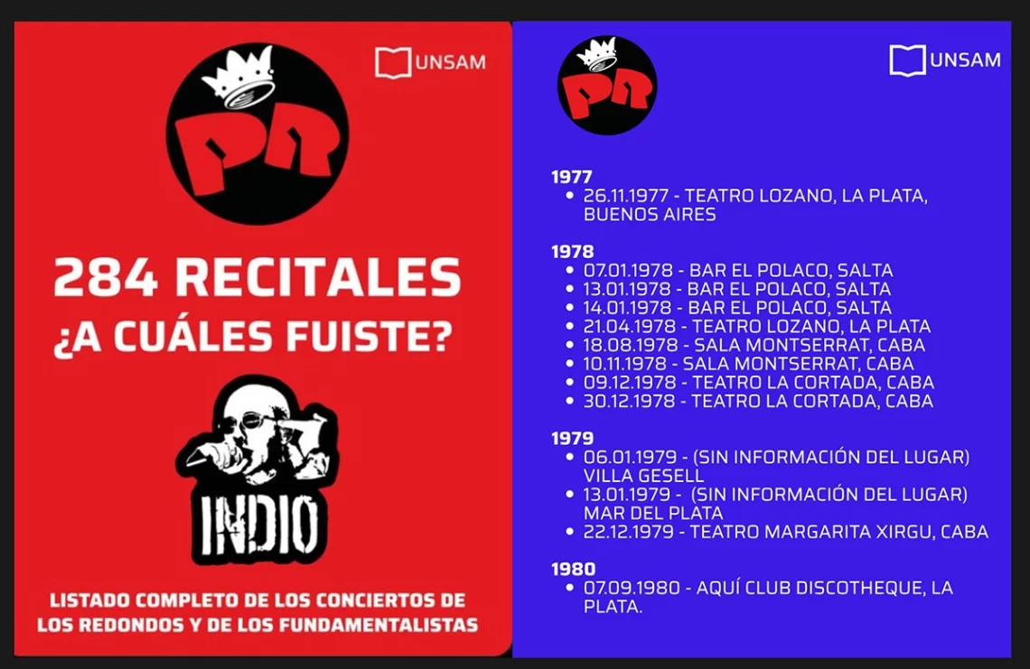 La UNSAM publicó el listado de los recitales de Los Redondos y Los Fundamentalistas